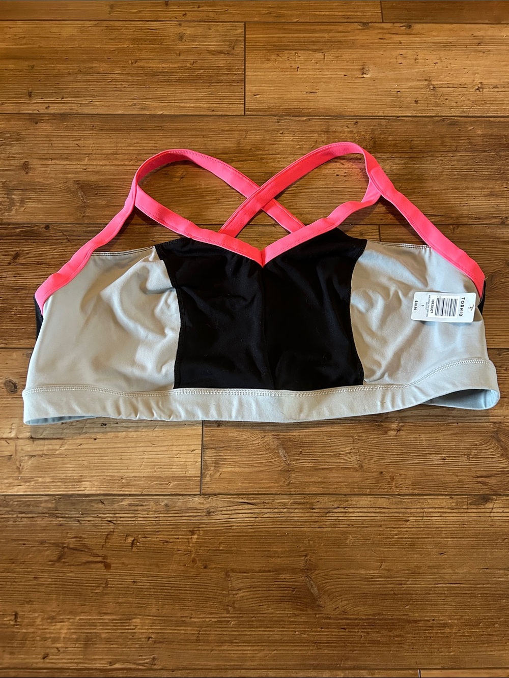 Torrid Black & Coral Cage Sports Bra size 5 5x NWT
